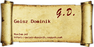 Geisz Dominik névjegykártya